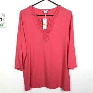 NEW Tommy Bahama Lux Jersey Bell Sleeve Tunic Paradise Pink Women's Size Medium